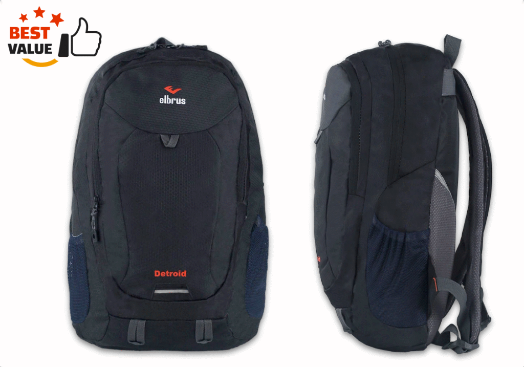 Tas ransel pria brand lokal Outvin TL 795 warna hitam, desain stylish untuk kerja dan kuliah. Sticker overlay ‘Best Value’.